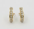 Vintage 14K Yellow Gold Diamond Omega Clip Earrings
