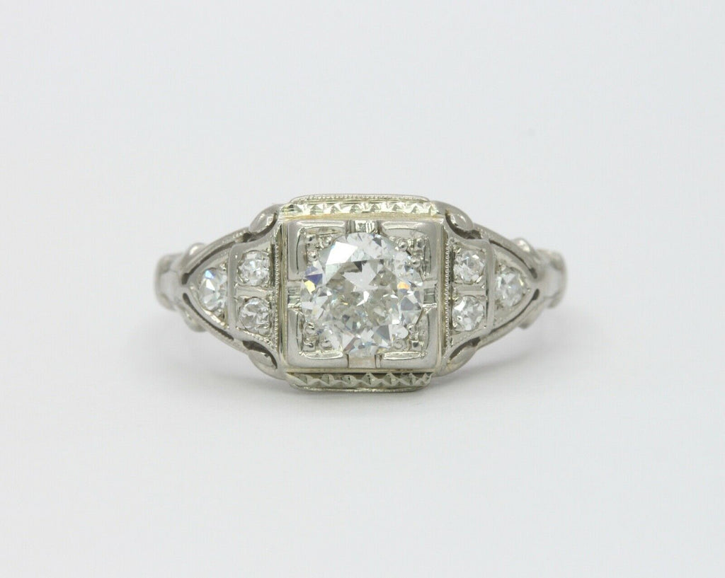 Art Deco Ladies Diamonds Platinum Ring