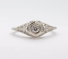 Load image into Gallery viewer, Art Deco Ladies Geometric Diamond 18K White Gold Ring
