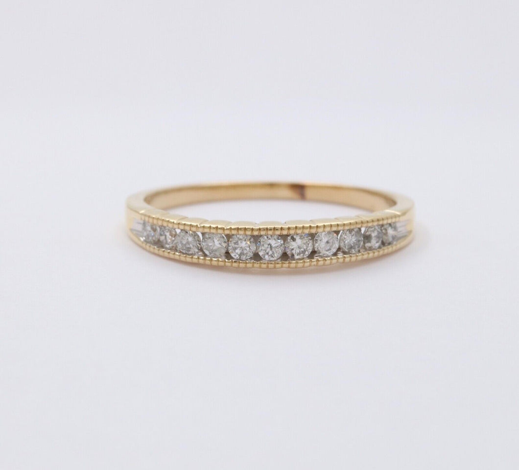 Vintage Diamonds 14K Yellow Gold Wedding Stacking Band Ring