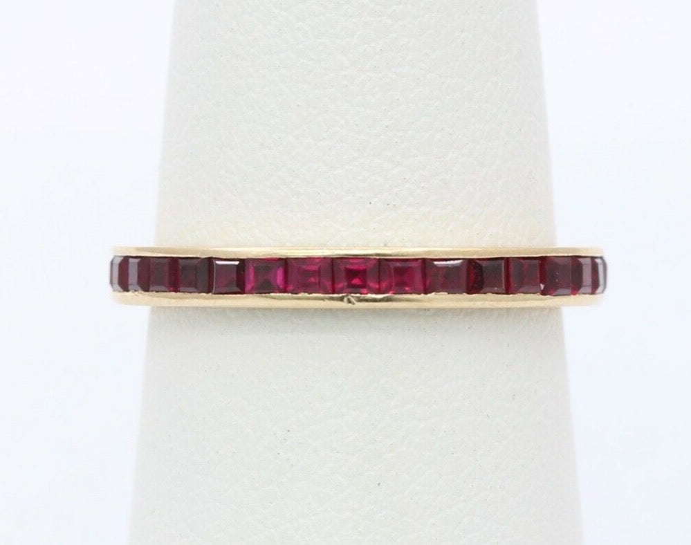 Vintage 14K Yellow Gold Ruby Eternity Band