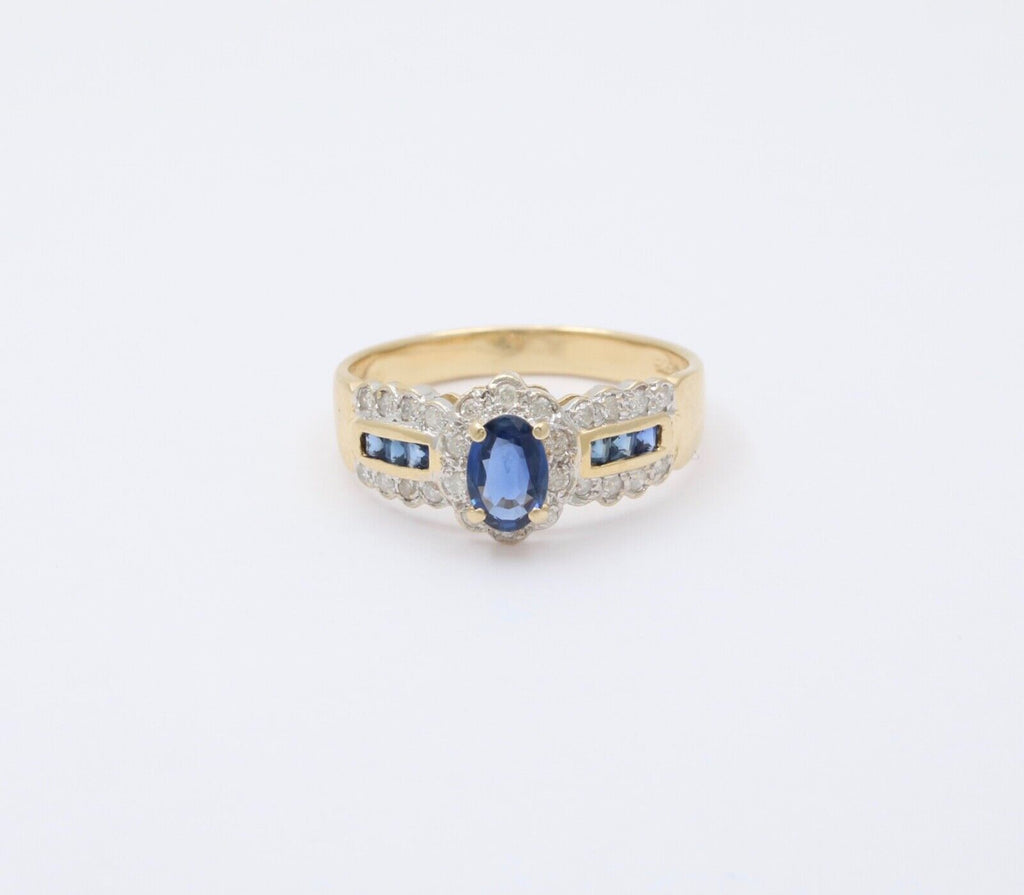 Vintage 14KYellow Gold Sapphire and Diamond Ring, Engagement Ring
