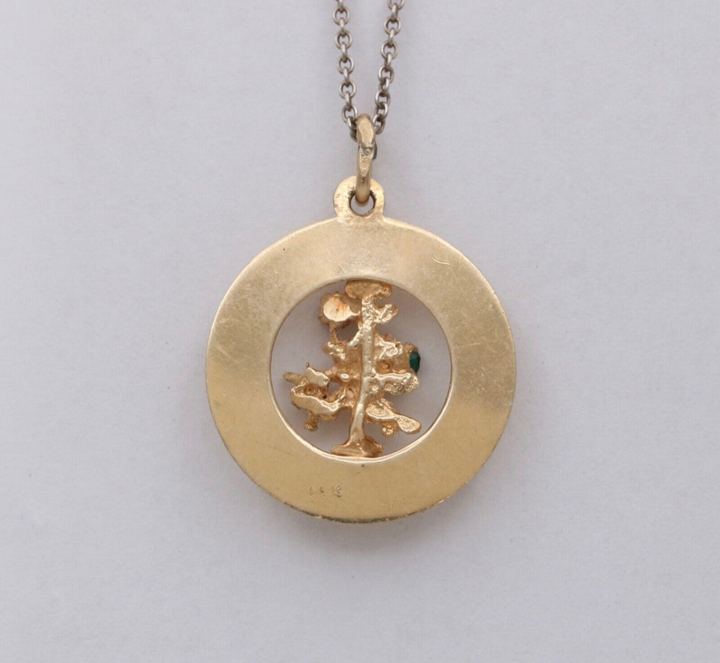 Vintage 14K Yellow Gold Merry Christmas, Christmas Tree Charm
