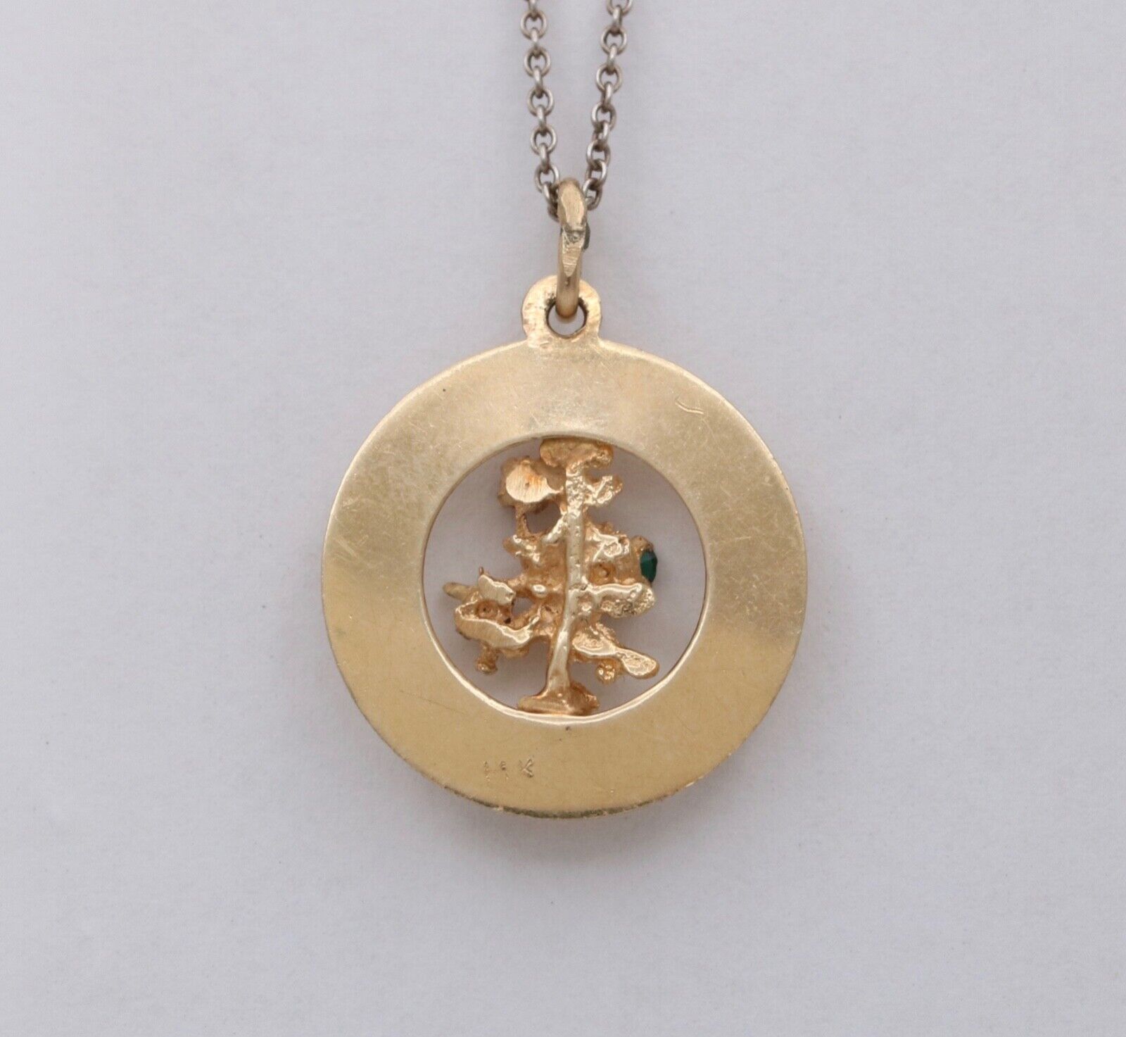 Vintage 14K Yellow Gold Merry Christmas, Christmas Tree Charm