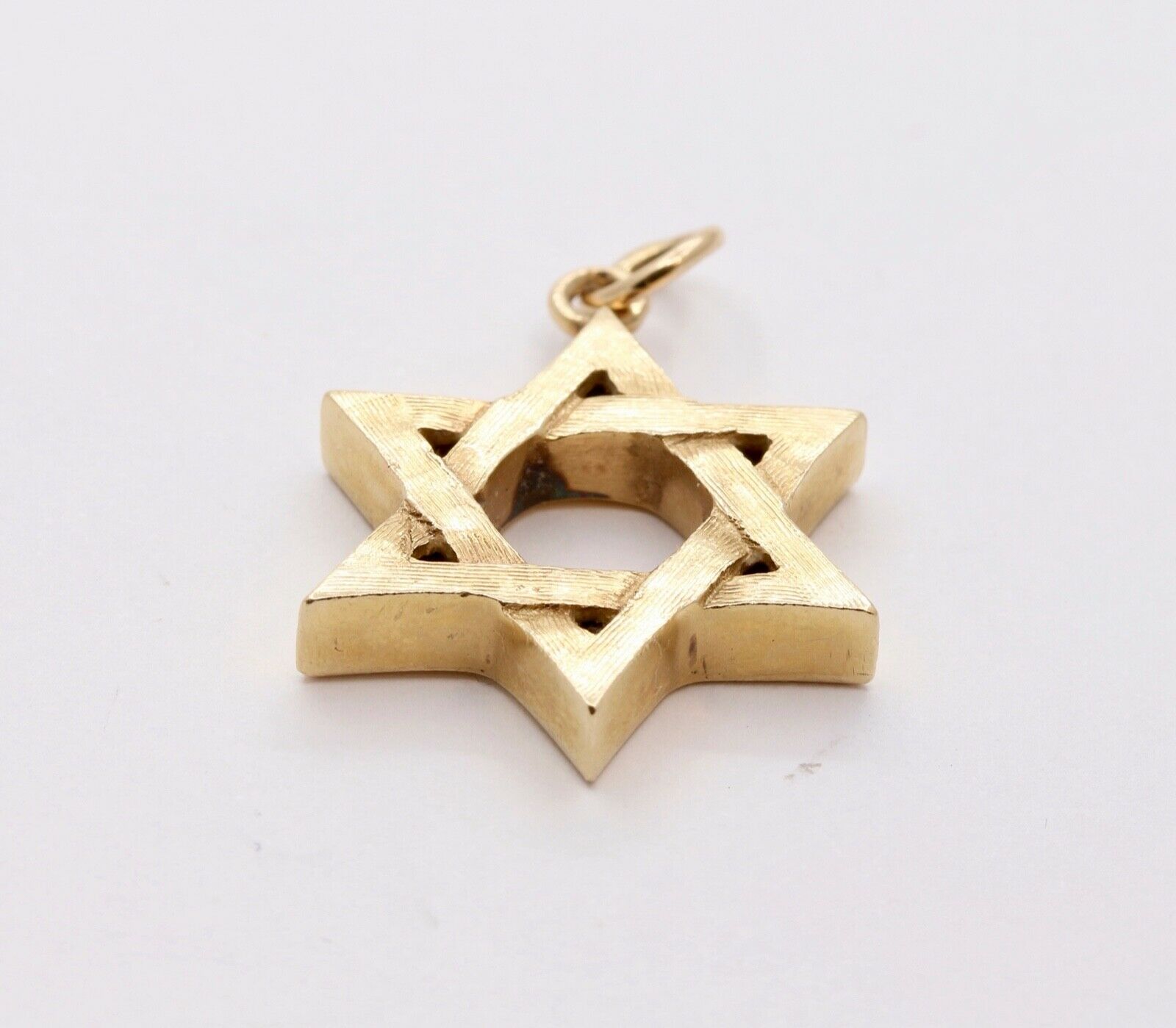 Vintage 14K Yellow Gold Star of David Pendant Charm
