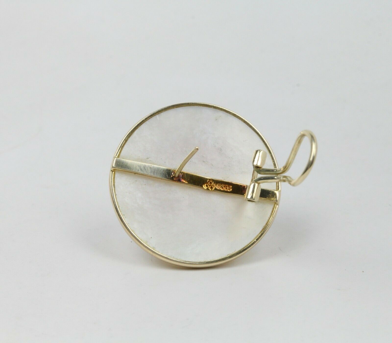 Vintage 14K Yellow Gold Mabe Pearl & Diamond Clip Earrings