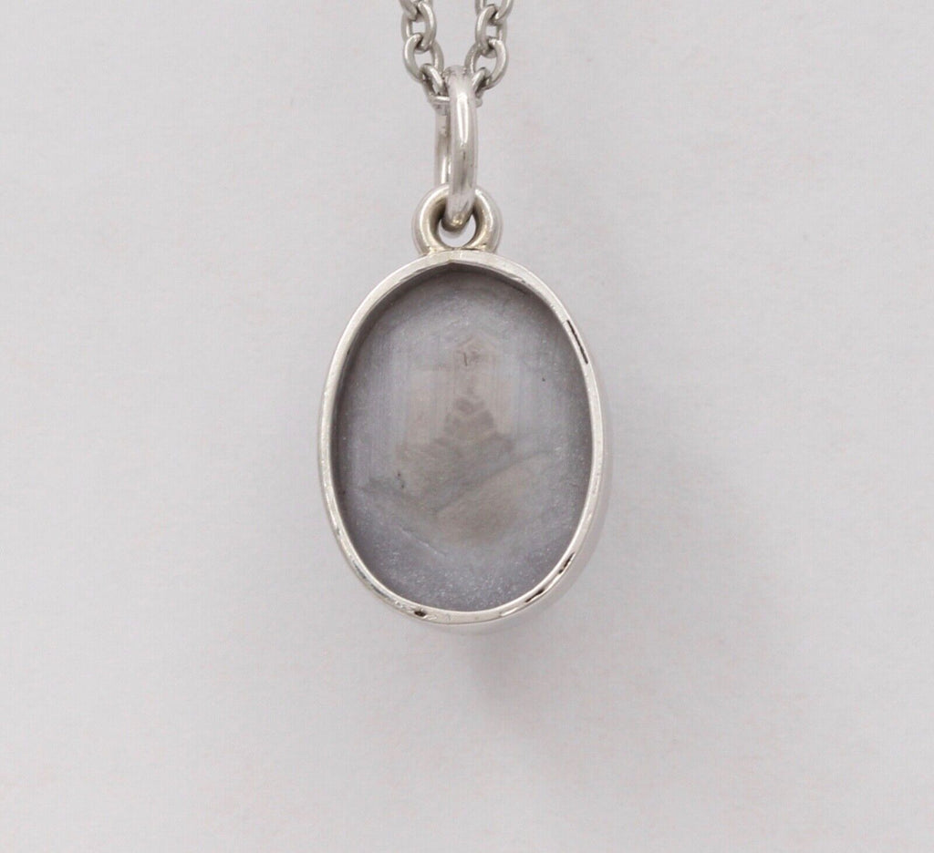 Vintage 14K White Gold Sapphire Pendant Estate Jewelry