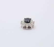 Load image into Gallery viewer, Vintage 14K White Gold Sapphire &amp; Diamond Pendant Necklace
