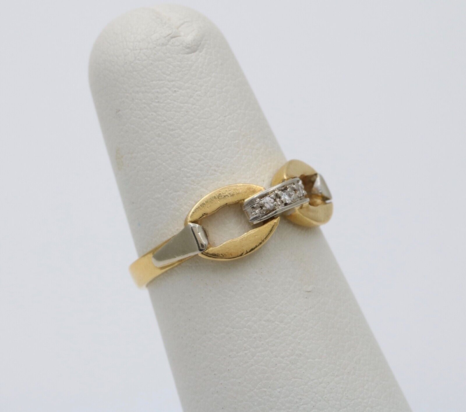 Vintage Minimize Diamond Infinity Stacking Ring, Buckle Ring.