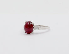 Load image into Gallery viewer, Vintage Platinum Cabochon Ruby Alternative Engagement Ring
