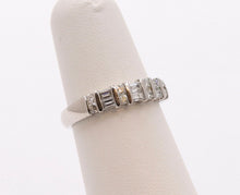 Load image into Gallery viewer, Vintage Ladies Diamonds Platinum Wedding Band Stackable Ring
