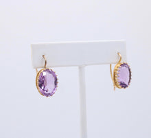 Load image into Gallery viewer, Victorian Rose De France Amethyst 14K Yellow Gold Earrings
