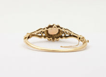 Load image into Gallery viewer, Vintage 14K Yellow Gold Victorian Style Opal and Diamond Bangle, Bracelet.
