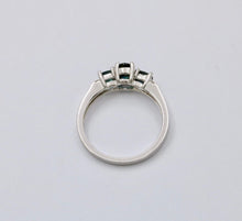 Load image into Gallery viewer, Vintage 14K White Gold Sapphire And Diamond Ring, Engagement Ring.
