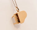 Vintage 14K Yellow Gold Movable Piano Enamel Pendant Charm