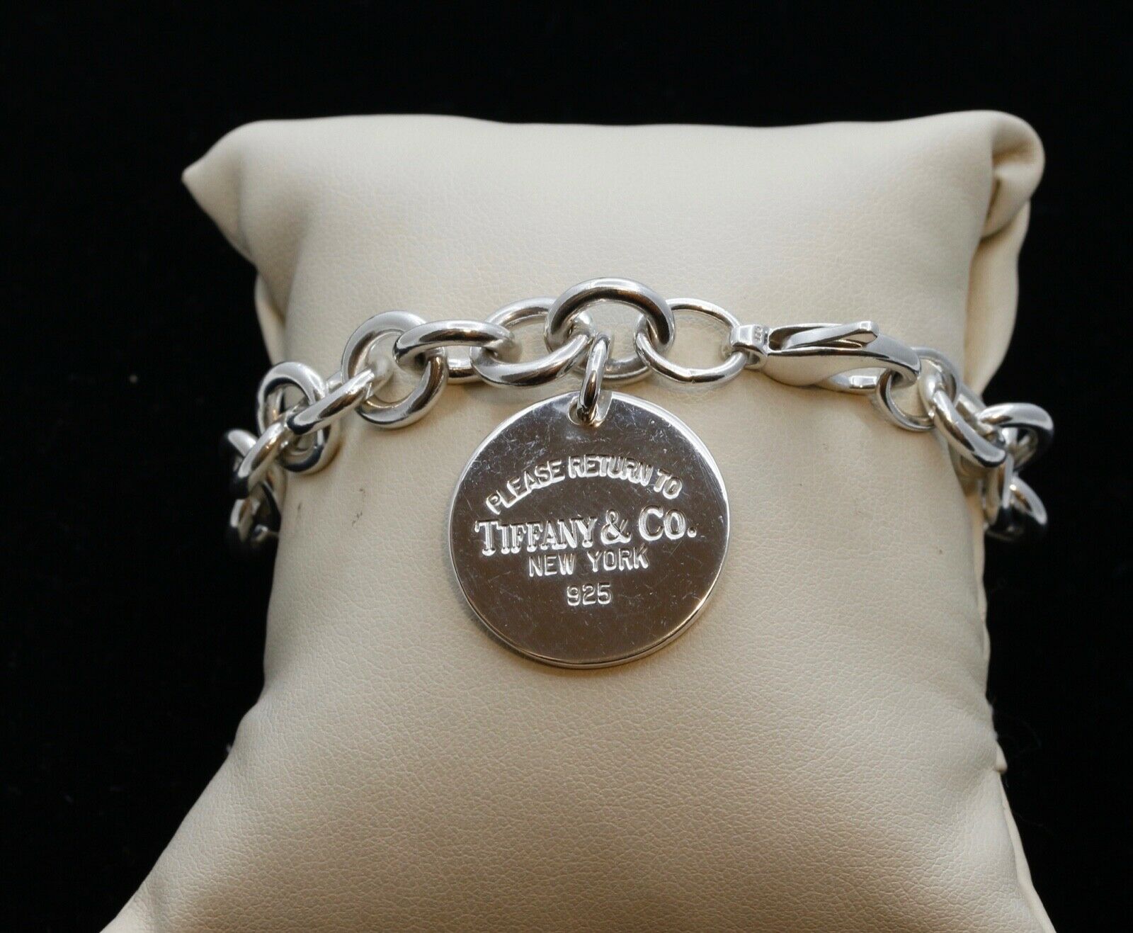 Vintage Tiffany and Co. Round Link Charm Bracelet 925