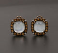 Vintage Italian Zoccai Crystal Diamonds Citrine 18K Earrings
