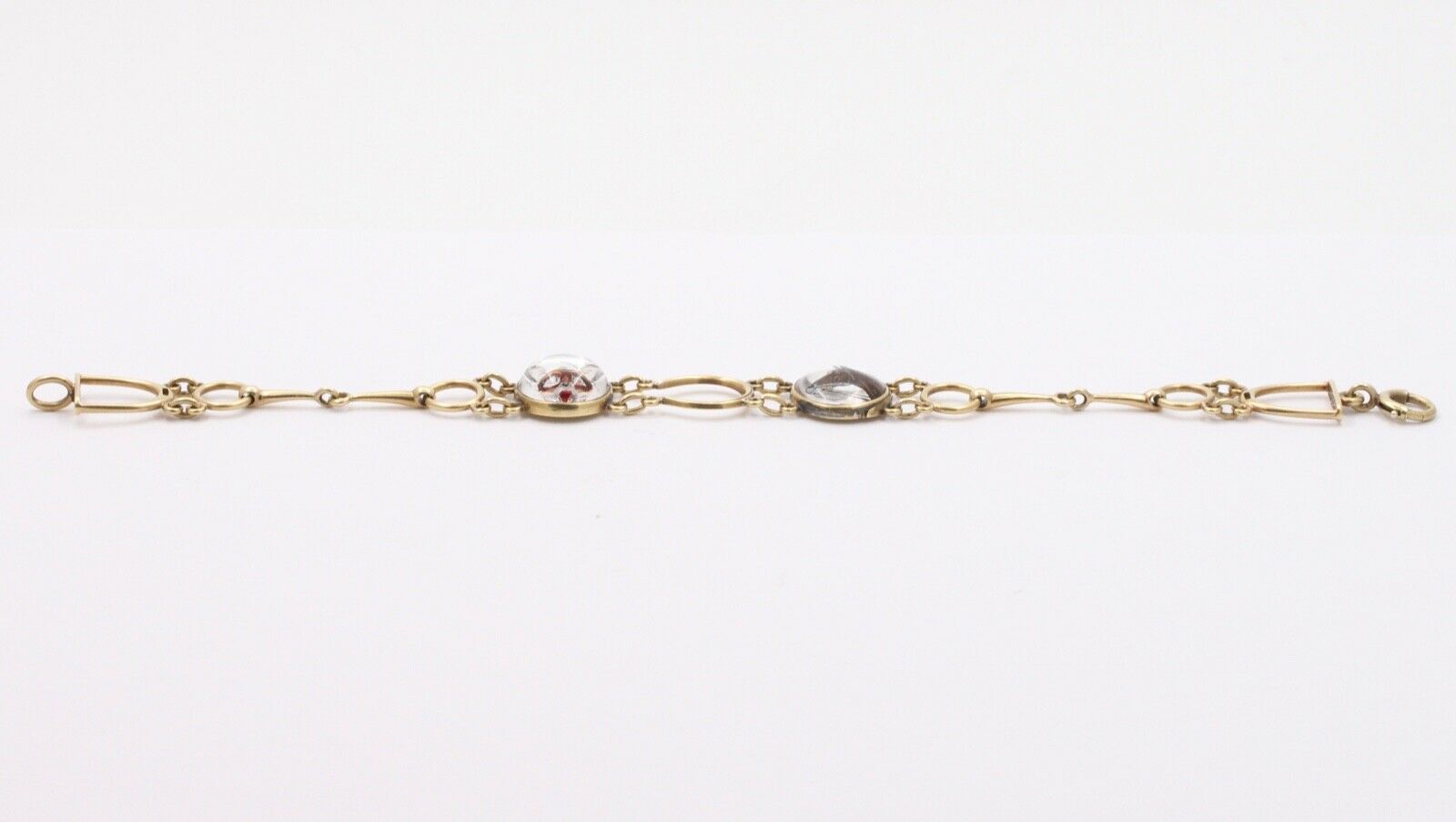 1924’s Antique Essex Crystal Horse & Fox 14K Gold Bracelet