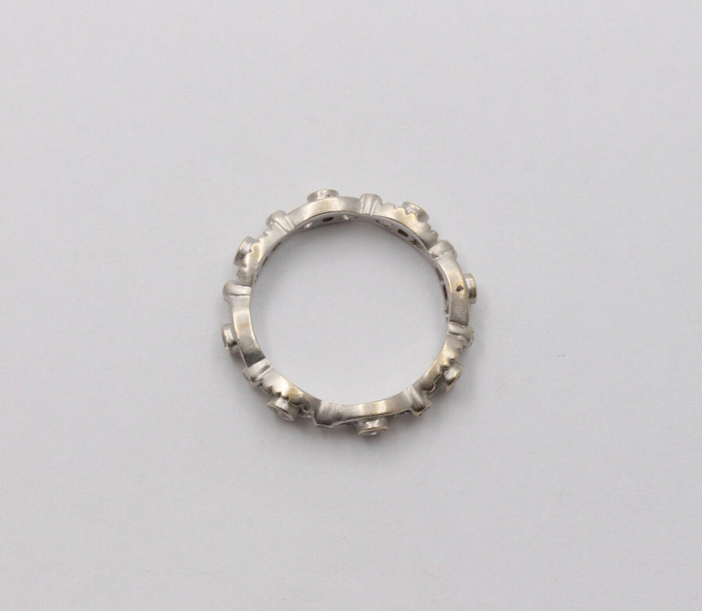 Vintage Infinity Diamond 18K White Gold Eternity Band