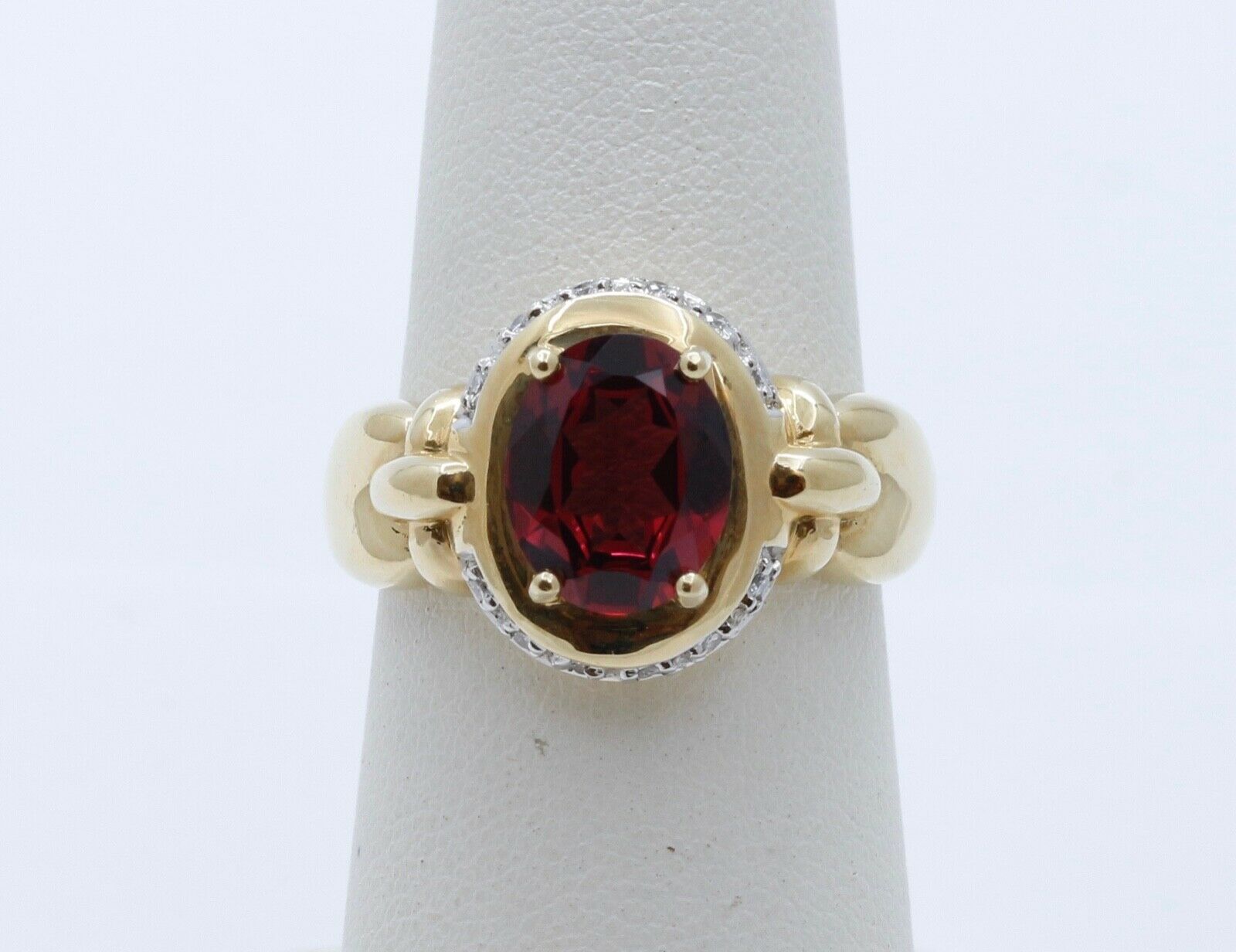 Vintage Tourmaline Diamonds 14K Yellow White Gold Cocktail Ring