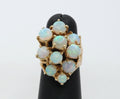 Vintage Ladies Opals 14K Yellow Gold Cocktail Cluster Ring