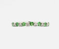 Green Garnet Diamond Eternity Stackable Band