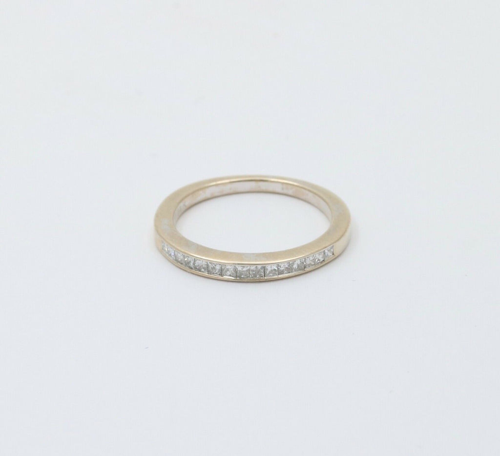 Vintage 14K White Gold Half Eternity DIamond Ring Band