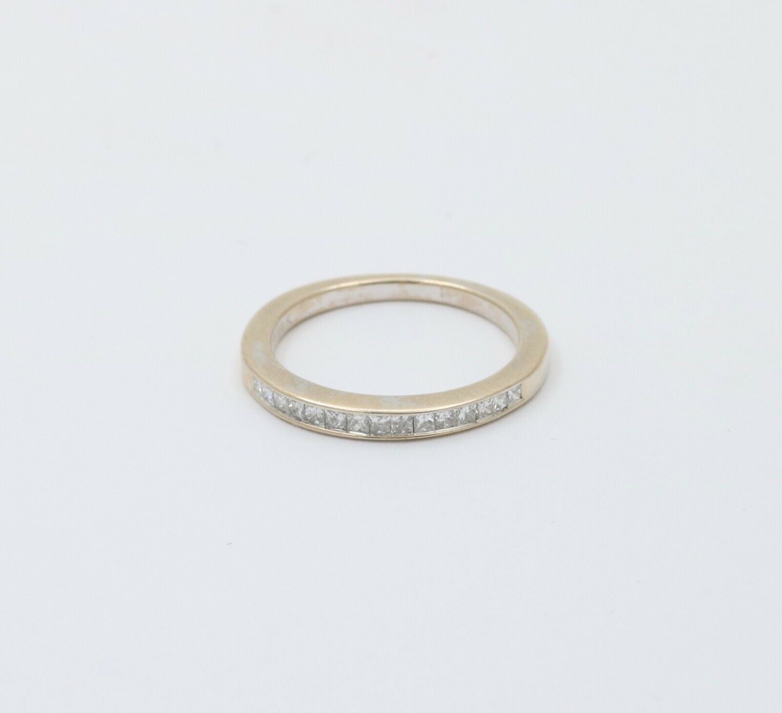 Vintage 14K White Gold Half Eternity DIamond Ring Band