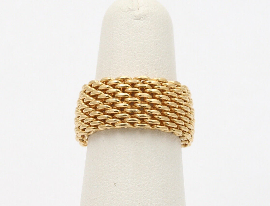 Tiffany and Co. 18K Yellow Gold Somerset Mesh Ring