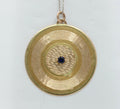 Vintage 14K Yellow Gold Sapphire Disk Pendant