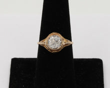 Load image into Gallery viewer, Antique Art Deco Paste Filigree 14K Yellow Gold Ring, Engagement Ring
