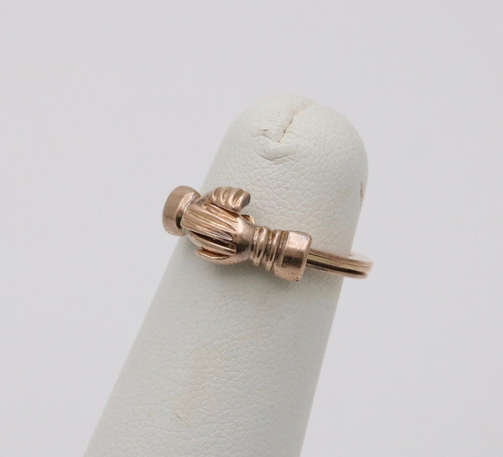 Vintage 14K Rose Gold Fede Gimmel Ring Band