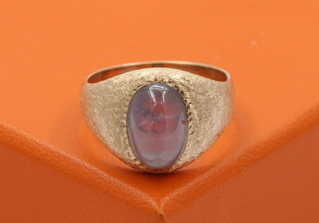 Vintage Men's 14K Yellow Handmade Star Sapphire Ring