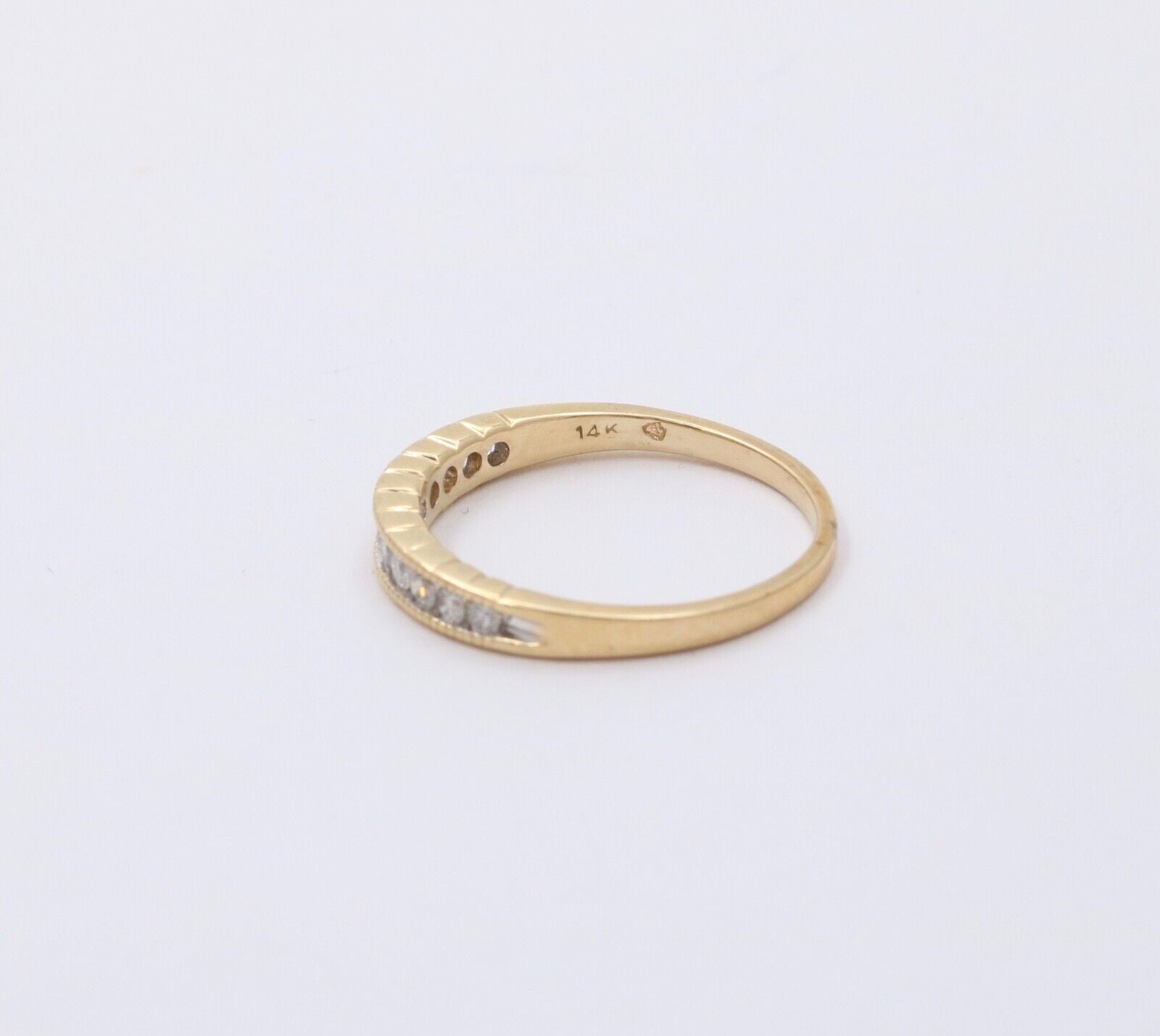 Vintage Diamonds 14K Yellow Gold Wedding Stacking Band Ring