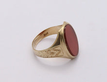 Load image into Gallery viewer, Art Deco Carnelian Intaglio Signet 10K Yellow Gold Unisex Ring
