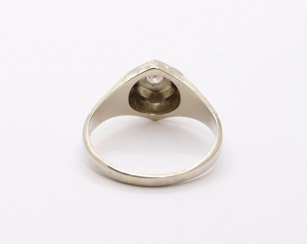 Art Deco Diamonds 18K White Gold Unisex Ring