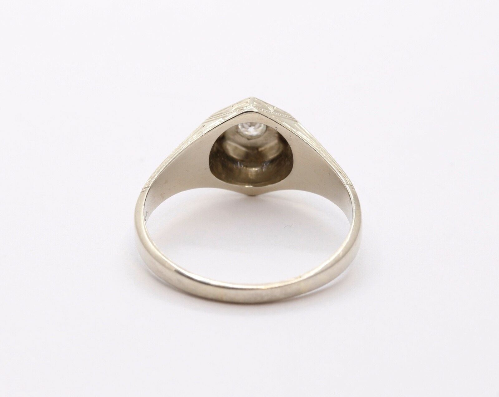 Art Deco Diamonds 18K White Gold Unisex Ring