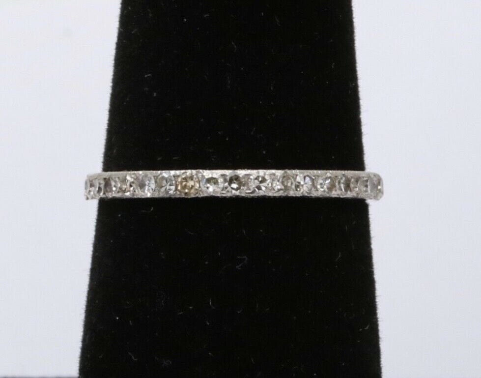 Art Deco Diamond Eternity 14K White Gold Ring