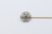 Load image into Gallery viewer, Victorian Platinum and 14K Yellow Gold Diamond Stick Pin
