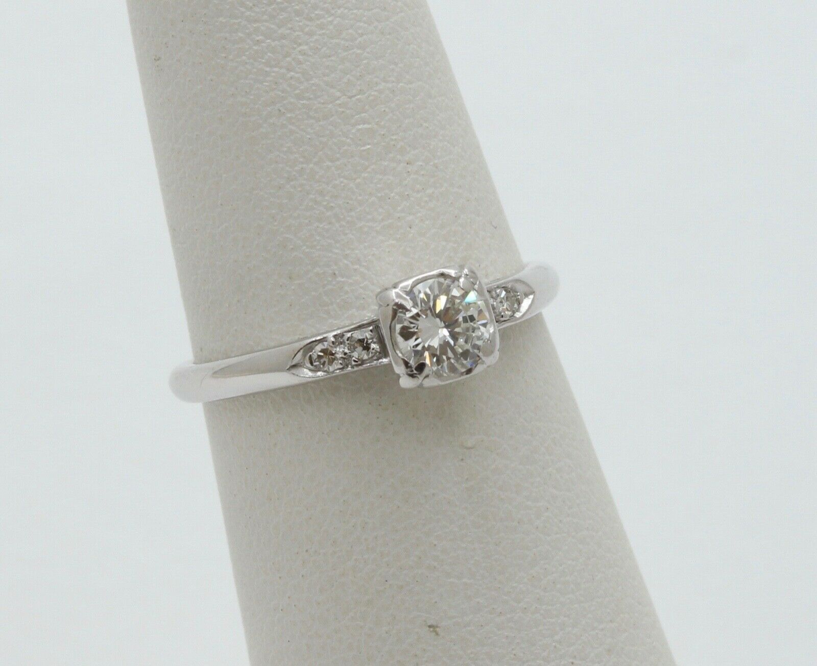 Art Deco Diamond 14K White Gold Engagement Ring