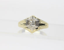 Load image into Gallery viewer, Art Deco Diamond 14K Yellow Gold Engagement Ring
