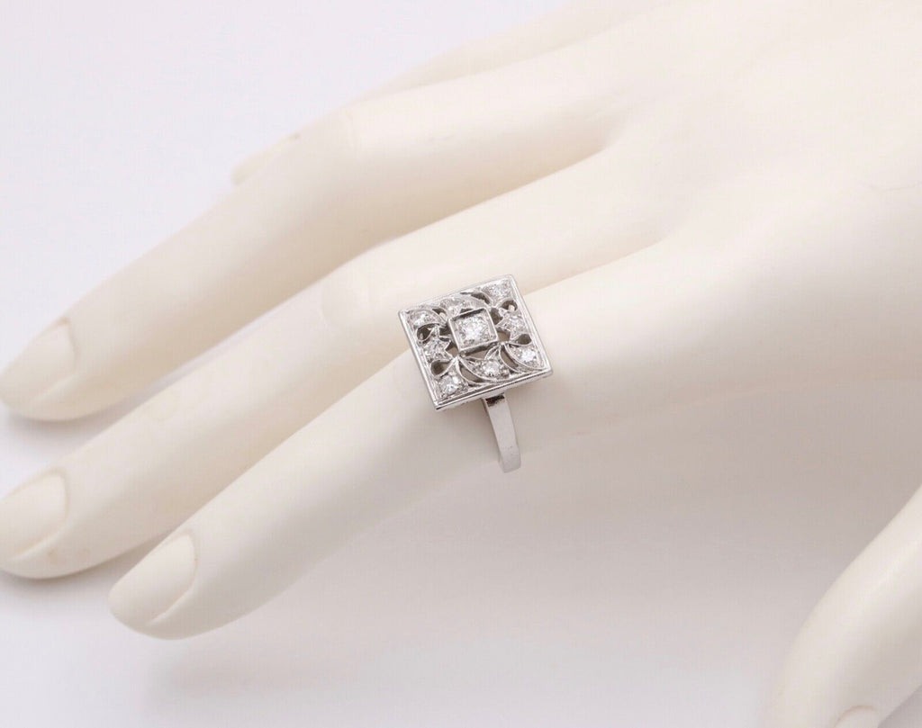 Art Deco Diamonds Platinum Filagree Ring