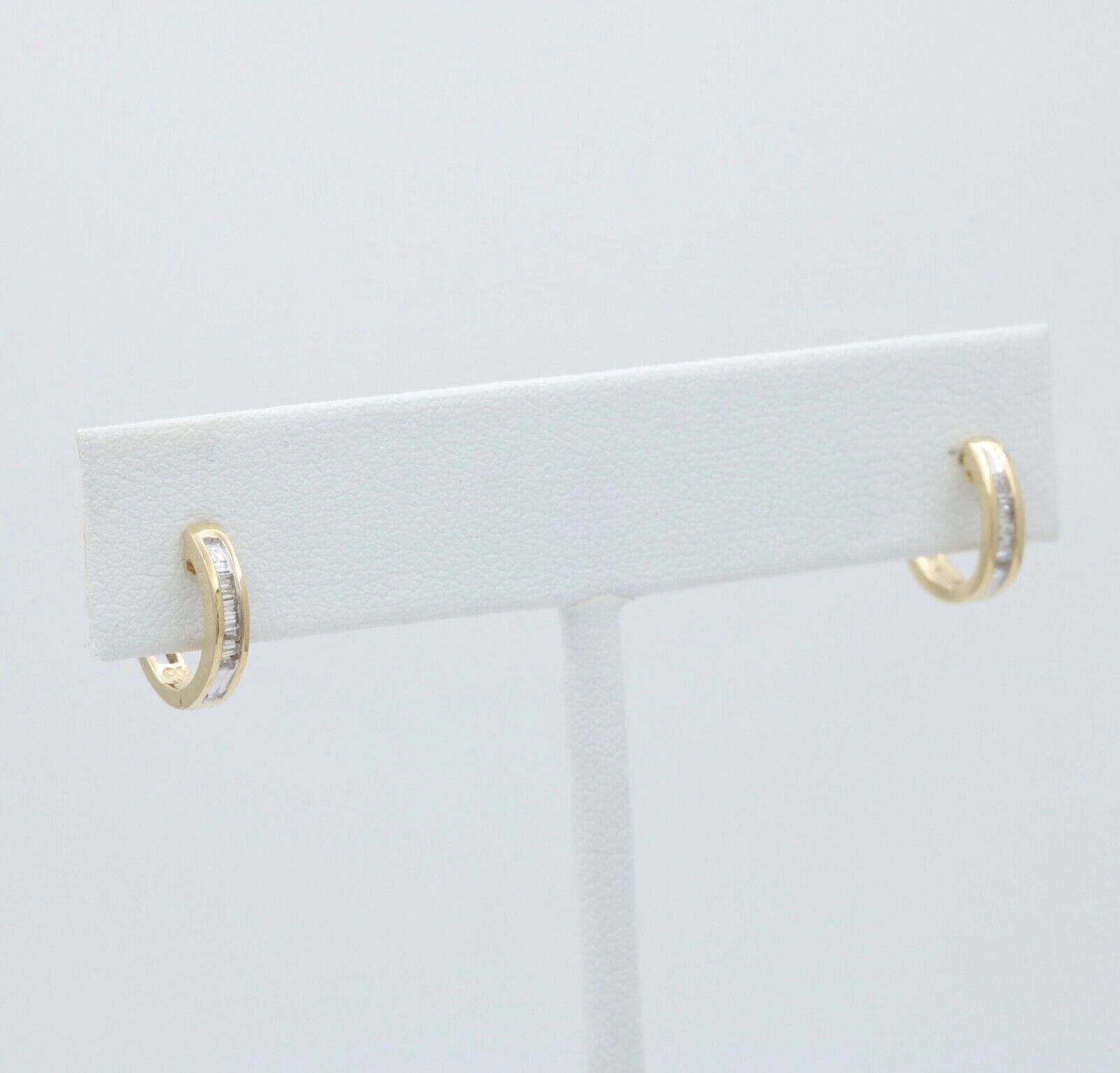 Minimize Diamond 10K Yellow Gold Small Huggies Earrings