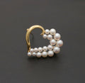 Mikimoto Heart 18K Yellow Gold Akoya Pearls Brooch Pin