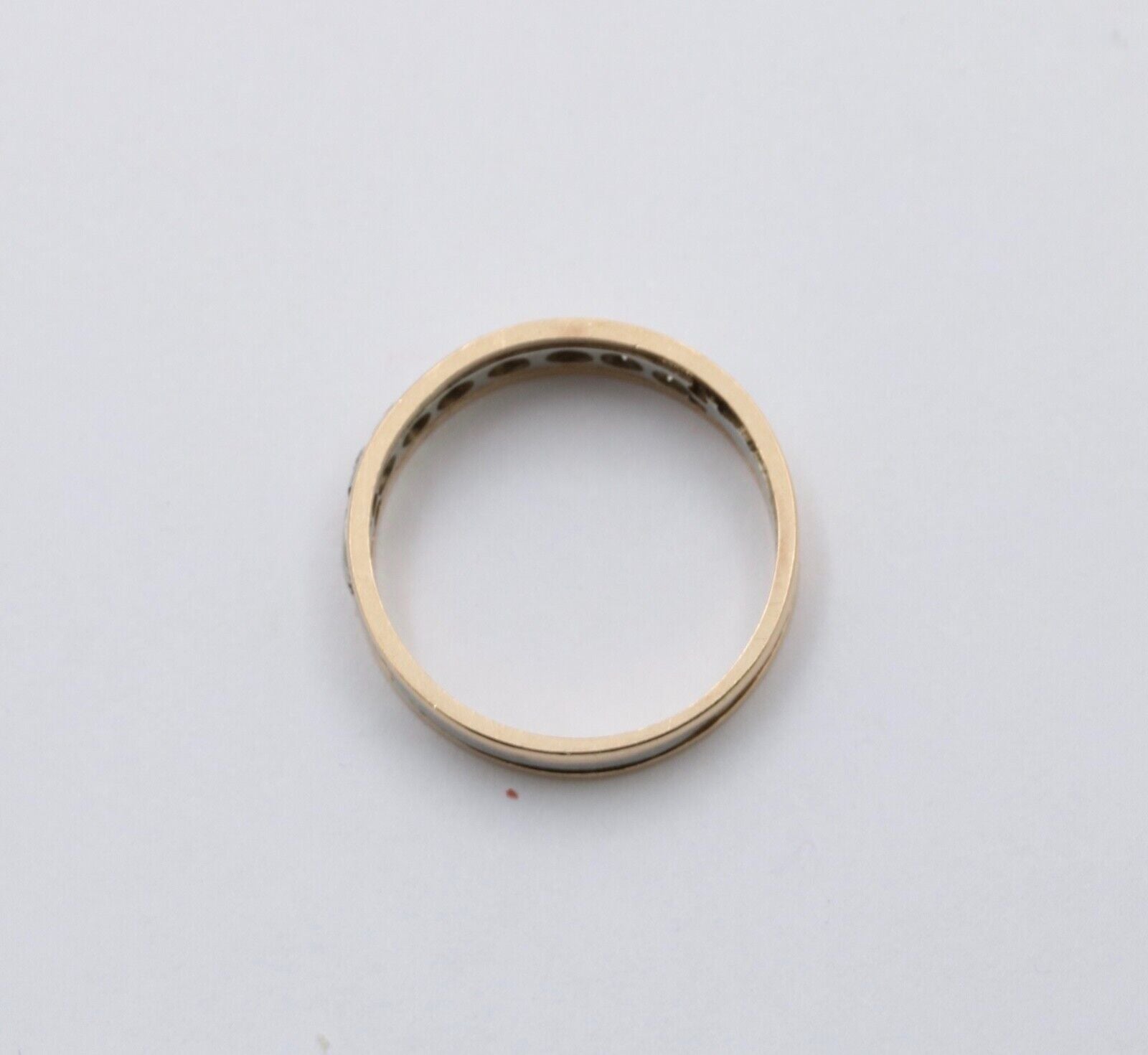 Vintage 18K & 14K Gold Diamond Ring Band, Wedding Band