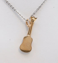 Load image into Gallery viewer, Guitar 18K Yellow Gold Pendant Charm Vintage
