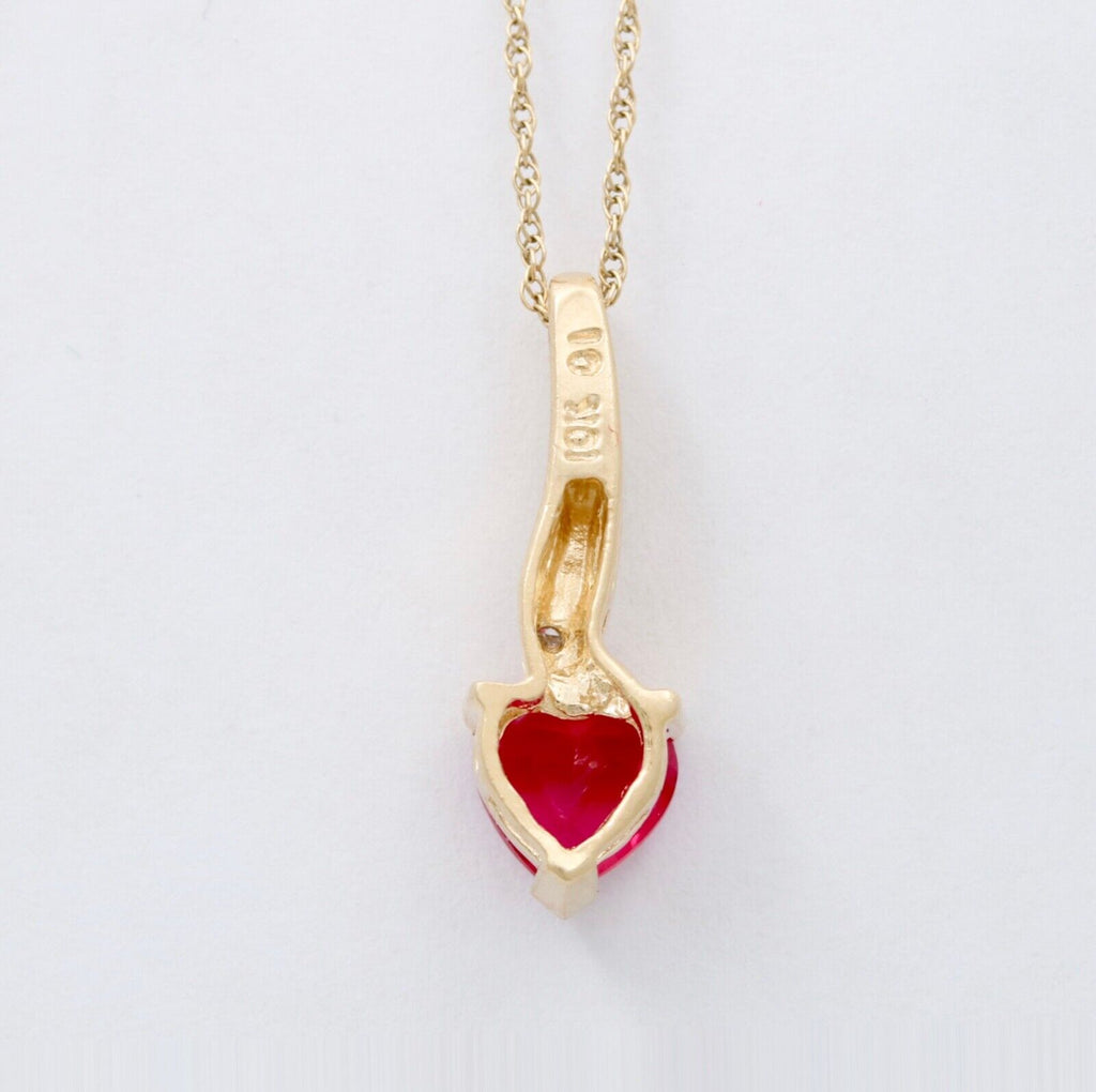 Vintage 10K Yellow Gold Heart Diamond Pendant