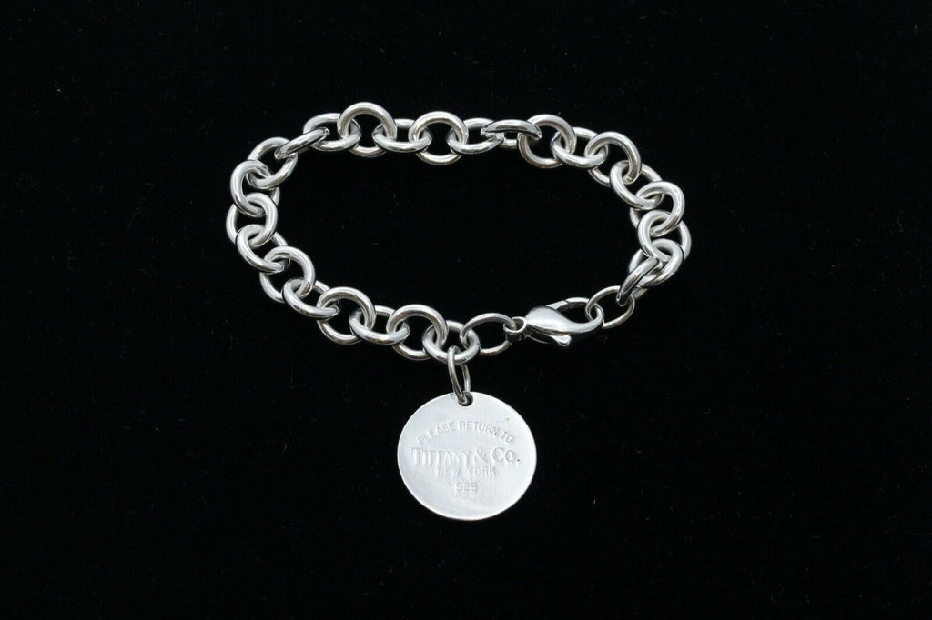 Tiffany and Co Oval Link 925 Sterling Silver Charm Bracelet