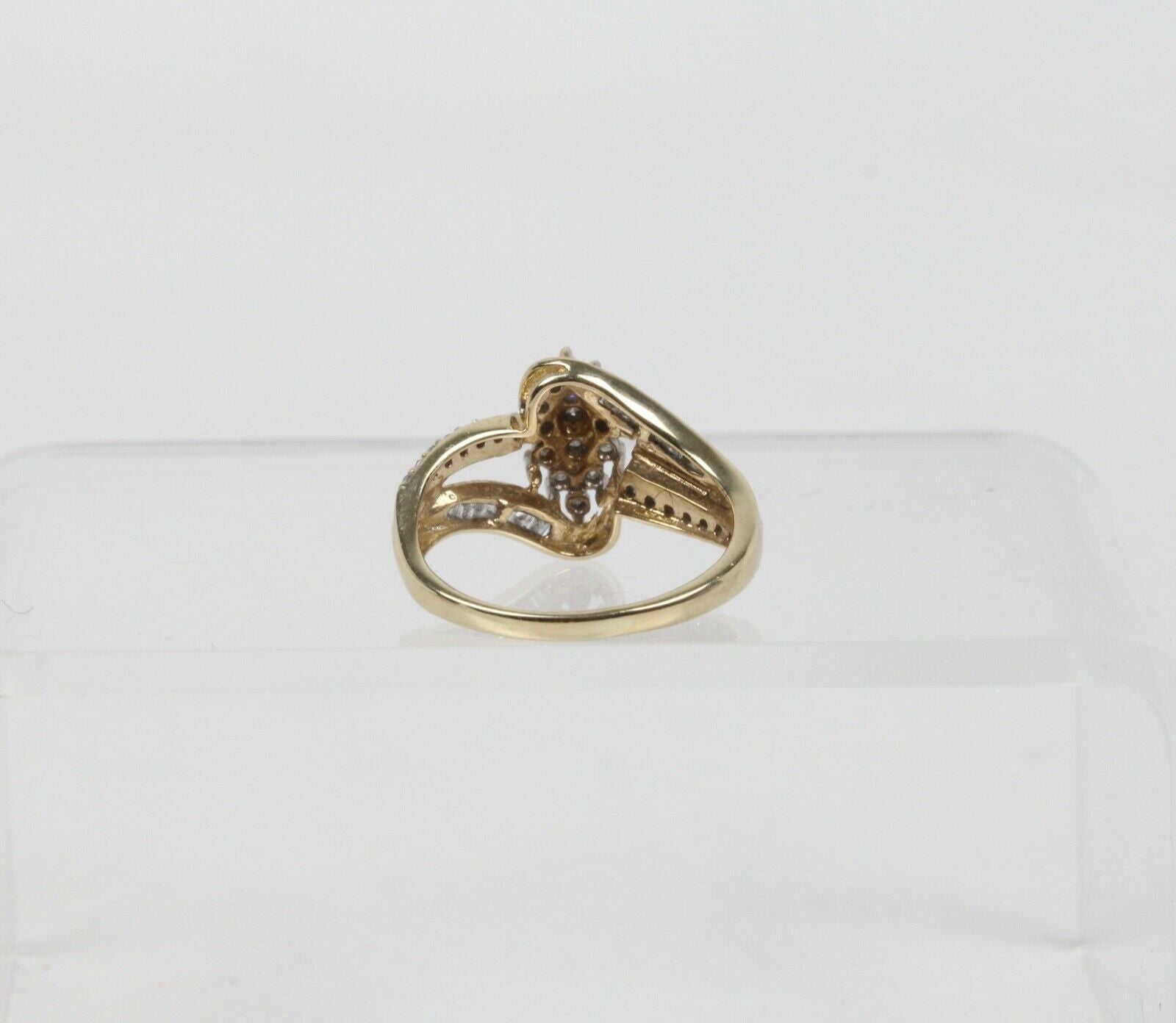 Vintage Cluster Bypass Diamonds 10K Yellow Gold Ring