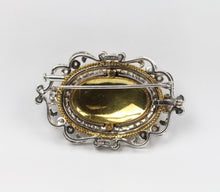 Load image into Gallery viewer, Vintage 18K Yellow Gold Italian Floral Enamel Diamond Pendant Brooch
